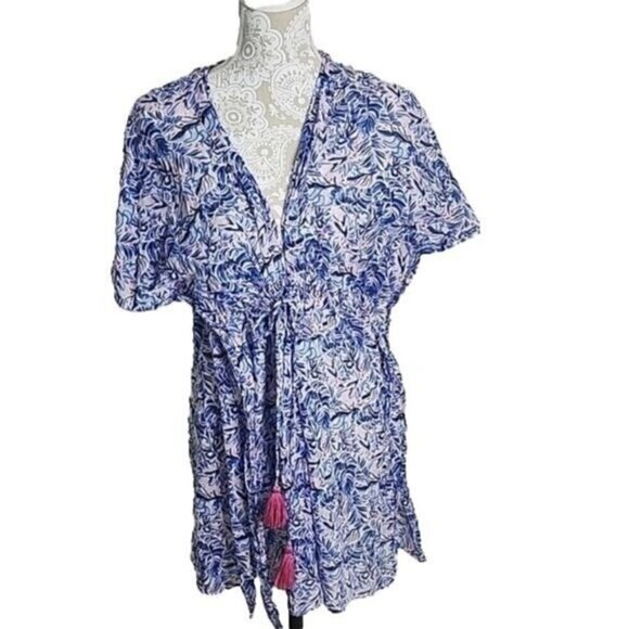 Simply Southern Swim Coverup Cotton Multicolor Tropical Women's S M - Picture 1 of 5